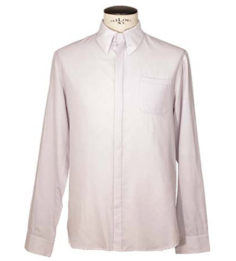 lilac button-down shirt